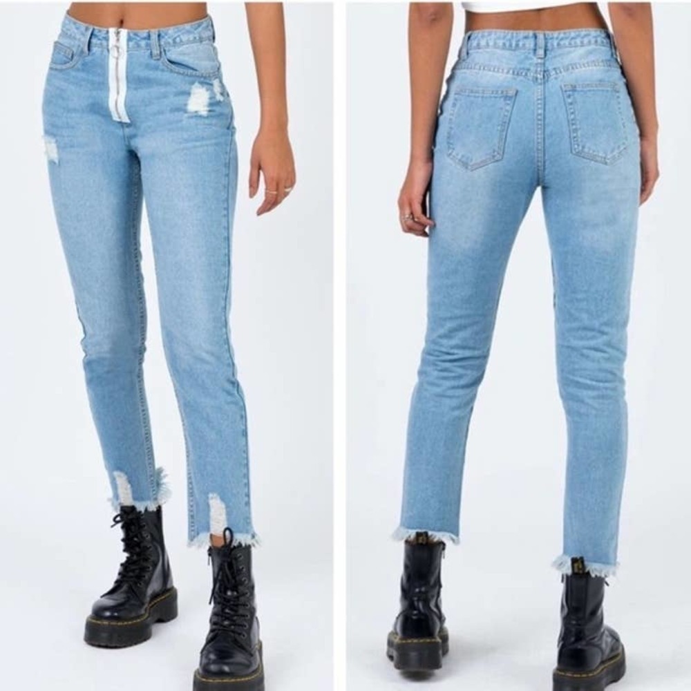 𝅺PRINCESS Polly Mabel Light Wash Exposed Zipper Skinny Size 4